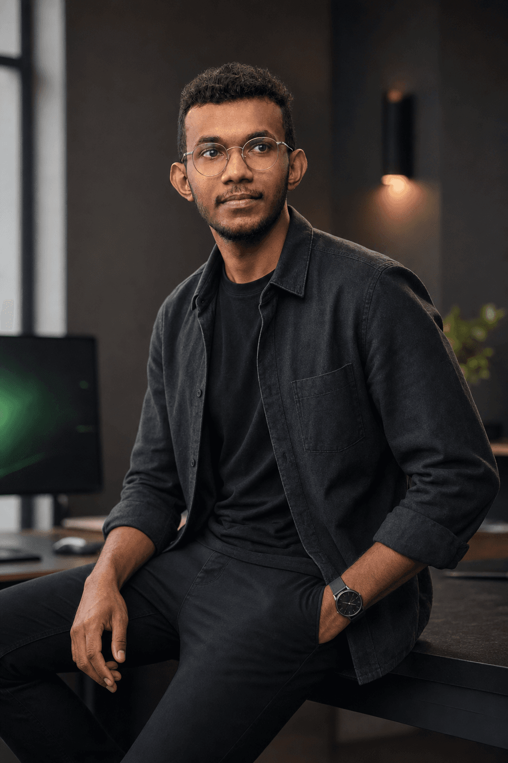 Kaveesha, designer and developer, in a creative studio