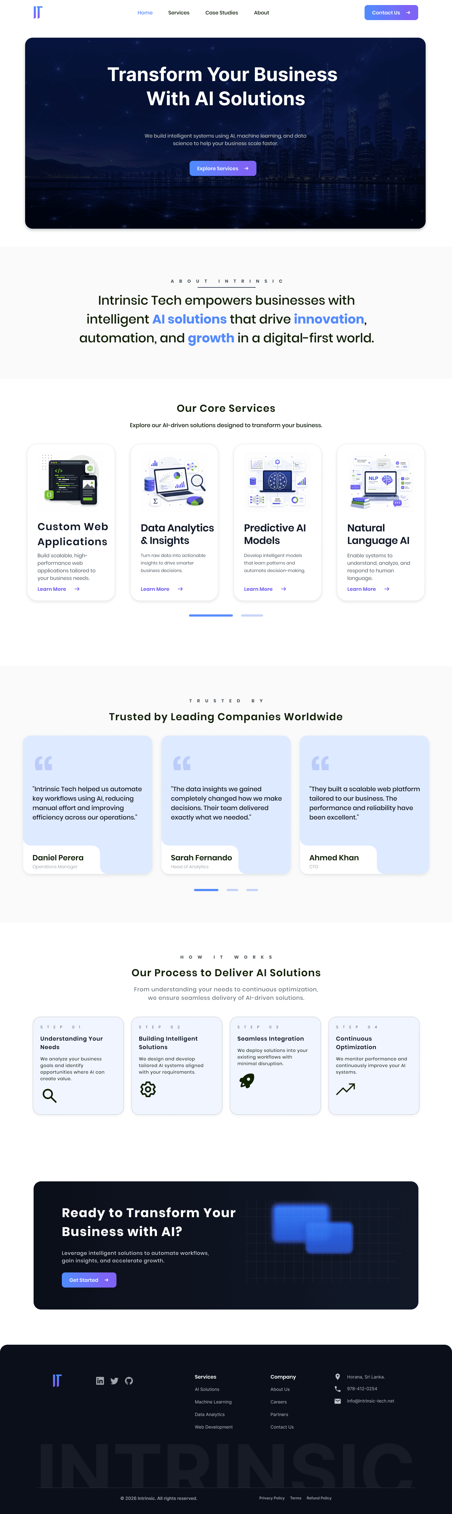 Intrinsic Tech redesigned home page