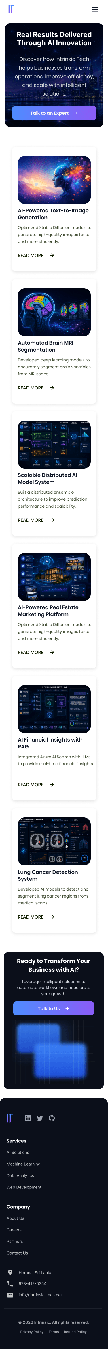 Final case studies page mobile design